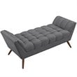 Modway Response Medium Modern Finely Upholstered Fabric Bench in Gray