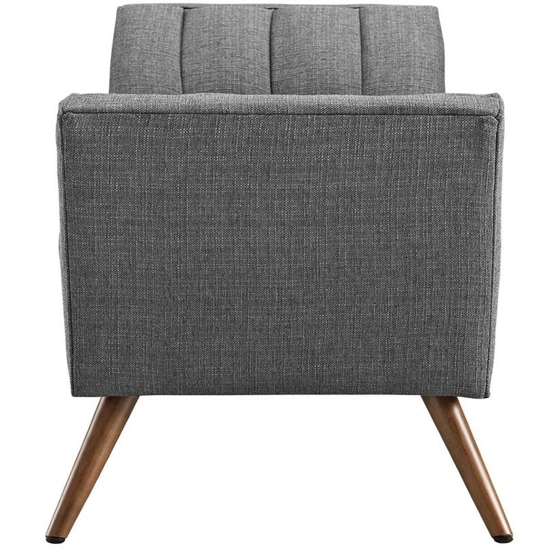 Modway Response Medium Modern Finely Upholstered Fabric Bench in Gray