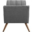 Modway Response Medium Modern Finely Upholstered Fabric Bench in Gray