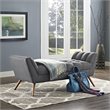 Modway Response Medium Modern Finely Upholstered Fabric Bench in Gray