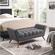 Modway Response Medium Modern Finely Upholstered Fabric Bench in Gray