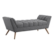 Modway Response Medium Modern Finely Upholstered Fabric Bench in Gray