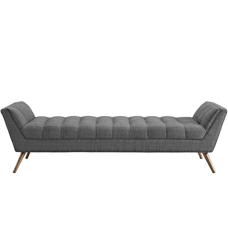 Modway Response Fabric Bedroom Bench In Gray