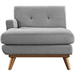 Modway Engage Left-Facing Upholstered Fabric and Wood Chaise in Expectation Gray