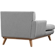 Modway Engage Left-Facing Upholstered Fabric and Wood Chaise in Expectation Gray