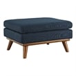 Modway Engage Upholstered Polyester Fabric and Wood Ottoman in Azure Blue