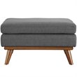 Modway Engage Upholstered Polyester Fabric and Wood Ottoman in Gray