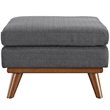Modway Engage Upholstered Polyester Fabric and Wood Ottoman in Gray