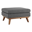 Modway Engage Upholstered Polyester Fabric and Wood Ottoman in Gray