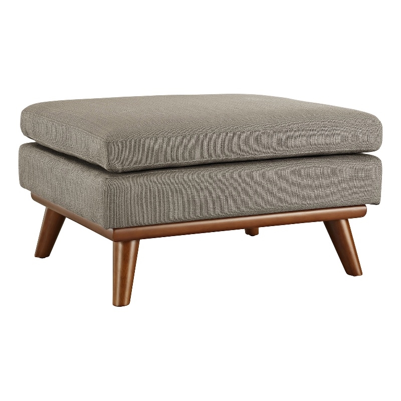 Gray Fabric Polyester Upholstered Ottoman