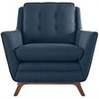 Modway Beguile Modern Finely Upholstered Fabric Armchair in Azure Blue