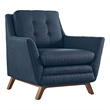 Modway Beguile Modern Finely Upholstered Fabric Armchair in Azure Blue
