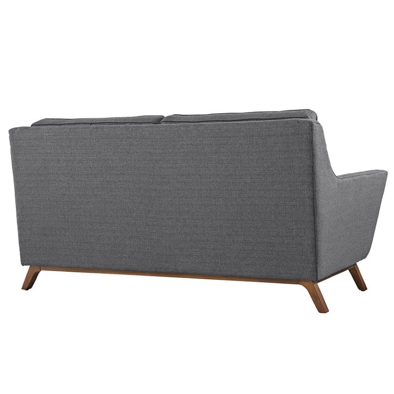 Modway Beguile Modern Finely Upholstered Fabric Loveseat in Gray
