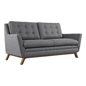 Modway Beguile Modern Finely Upholstered Fabric Loveseat in Gray