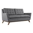 Modway Beguile Modern Finely Upholstered Fabric Loveseat in Gray