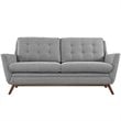 Modway Beguile Modern Finely Upholstered Fabric Loveseat in Expectation Gray