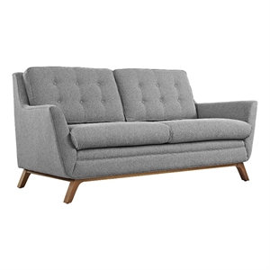 Modway Beguile Modern Finely Upholstered Fabric Loveseat in Expectation Gray