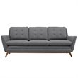 Modway Beguile Modern Finely Upholstered Fabric Sofa in Gray