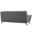 Modway Beguile Modern Finely Upholstered Fabric Sofa in Gray