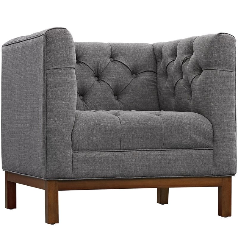 Modway Panache Upholstered Accent Chair in Gray