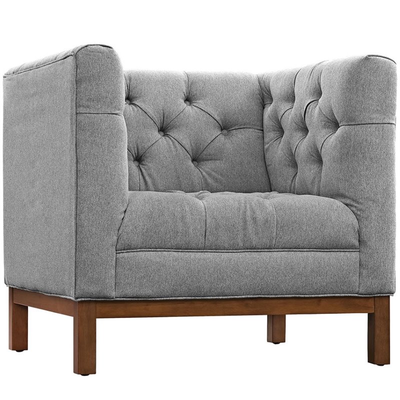 Modway Panache Upholstered Accent Chair in Expectation Gray