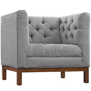 Modway Panache Upholstered Accent Chair in Expectation Gray