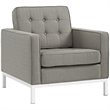 Loft Upholstered Fabric Armchair in Granite