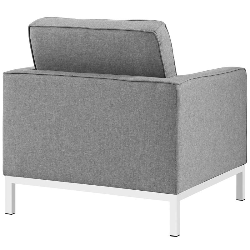 Loft Upholstered Fabric Armchair in Light Gray