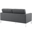 Modway Loft Stainless Steel and Upholstered Fabric Loveseat in Gray