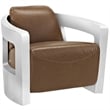Trip Leather Lounge Chair in Brown