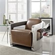 Trip Leather Lounge Chair in Brown