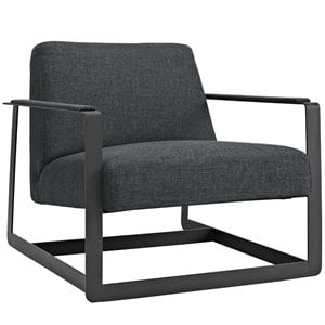 Modway Seg Fabric Accent Chair in Gray