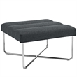 Modway Reach Square Fabric Ottoman in Gray