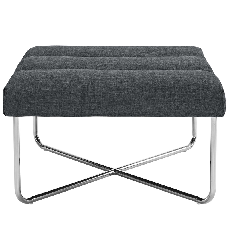Modway Reach Square Fabric Ottoman in Gray