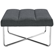 Modway Reach Square Fabric Ottoman in Gray