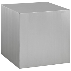 Modway Cast Modern Style Stainless Steel Side Table in Silver