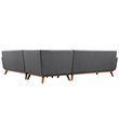 Modway Engage L-Shaped Upholstered Fabric Sectional Sofa in Gray