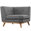 Modway Engage L-Shaped Upholstered Fabric Sectional Sofa in Gray