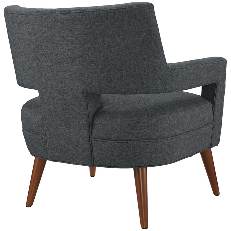 Modway Sheer Modern Upholstered Polyester Fabric Armchair in Gray