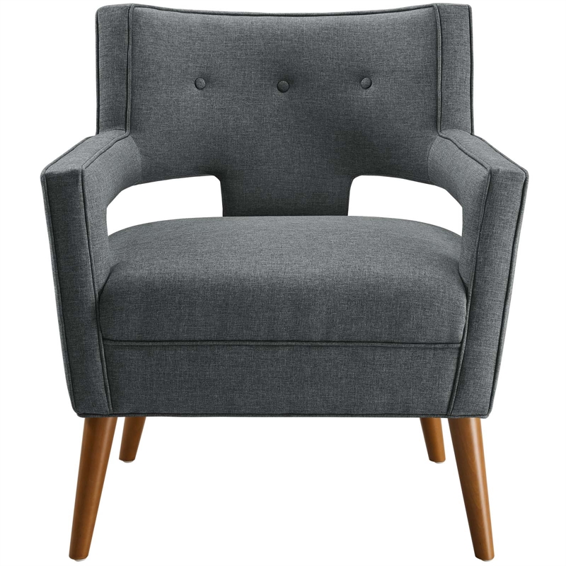 Modway Sheer Modern Upholstered Polyester Fabric Armchair in Gray
