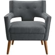 Modway Sheer Modern Upholstered Polyester Fabric Armchair in Gray