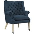 Modway Chart Upholstered Accent Chair with Casters in Azure