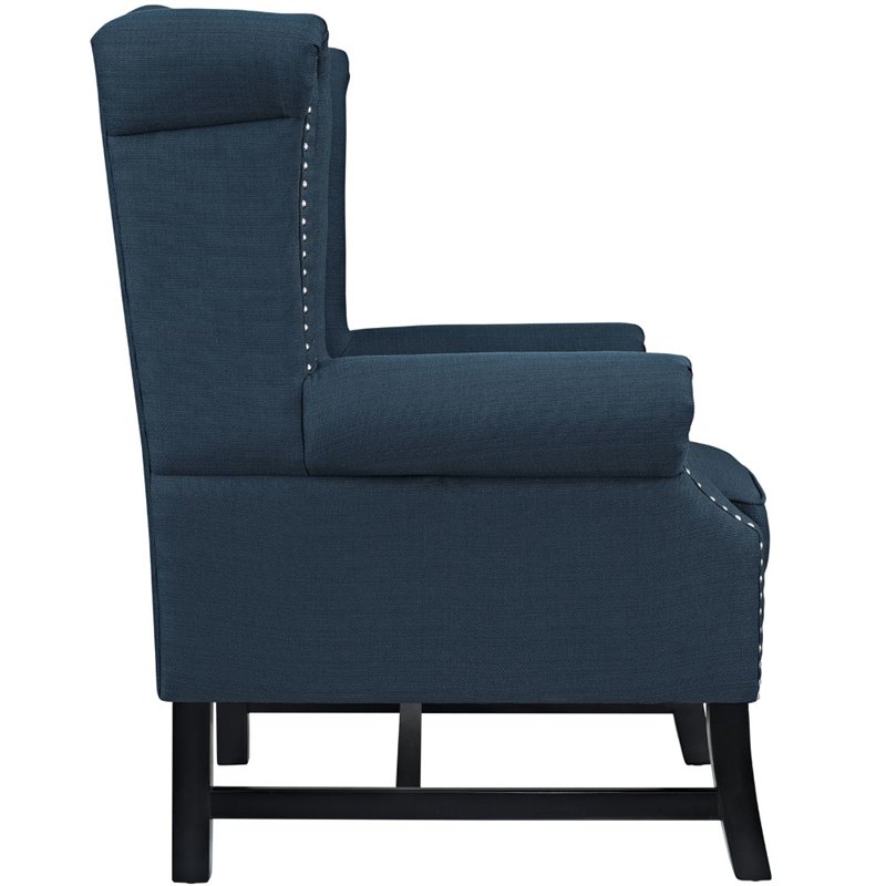 Steer Upholstered Fabric Armchair in Azure