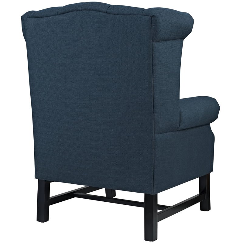 Steer Upholstered Fabric Armchair in Azure