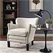 Modway Key Fabric Upholstered Accent Chair in Sand