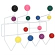 Modway Gumball Modern Wood Iron and Steel Coat Rack in Multi-Color