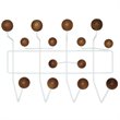 Modway Gumball Modern Wood Iron and Steel Coat Rack in Caramel