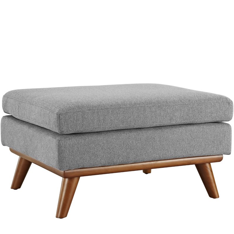Modway Engage 2-Piece Fabric and Rubberwood Armchair and Ottoman - Gray