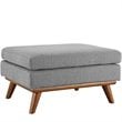 Modway Engage 2-Piece Fabric and Rubberwood Armchair and Ottoman - Gray