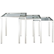 Modway Nimble Modern Style Glass and Stainless Steel Nesting Tables in Silver